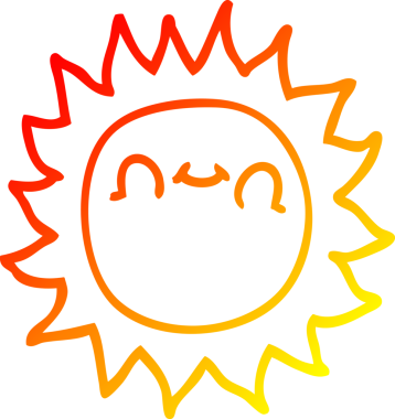 Bir insan tarafından çizilmiş sıcak çizgi çizgi çizgi film mutlu gün ışığı