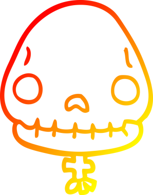 Bir insan tarafından çizilmiş bir cadılar bayramı kafatası çizgi çizimi.