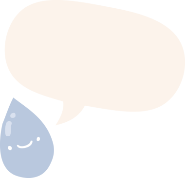 bir insan tarafından çizilmiş retro biçiminde konuşma baloncuklu çizgi film yağmur damlası