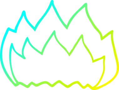 Bir insanın çizdiği gaz alevinin soğuk gradyan çizgisi.