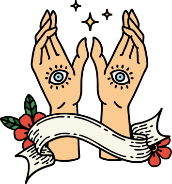 Geleneksel dövmeli mistik eller bir insan tarafından çizilmiş