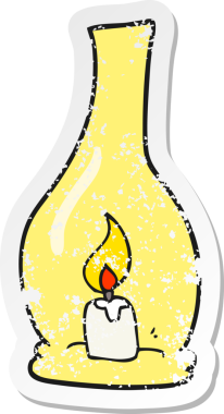 Bir insan tarafından çizilmiş karikatür fenerinin gerilimli yapıştırması.