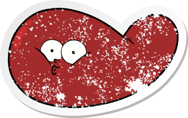 Bir insan tarafından çizilmiş safra kesesi karikatürü.