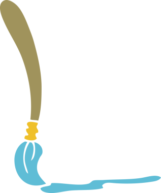 Bir insan tarafından çizilmiş karalama boya fırçası.