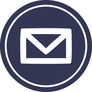 bir insan tarafından çizilmiş zarf harfi dairesel simgesi