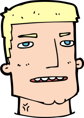 Bir insan tarafından çizilmiş bir erkek kafası.