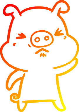 Bir insan tarafından çizilmiş bir çizgi filmin sıcak gradyan çizimi.