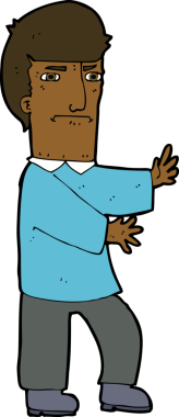 Bir insan tarafından çizilmiş huysuz bir adam çizgi filmi.