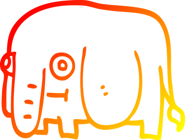 Bir insan tarafından çizilmiş karikatür fili çizimi