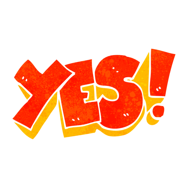 El yazması retro karikatür evet bir insan tarafından çizilmiş.