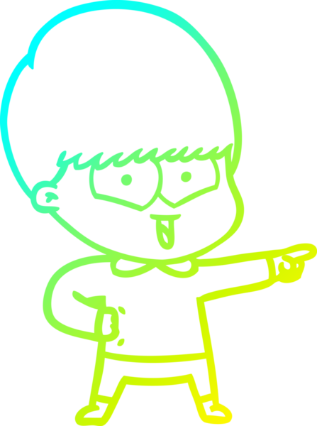 Bir çizgi film karakteri çizen soğuk çizgi bir insan tarafından çizilmiş mutlu çocuk.