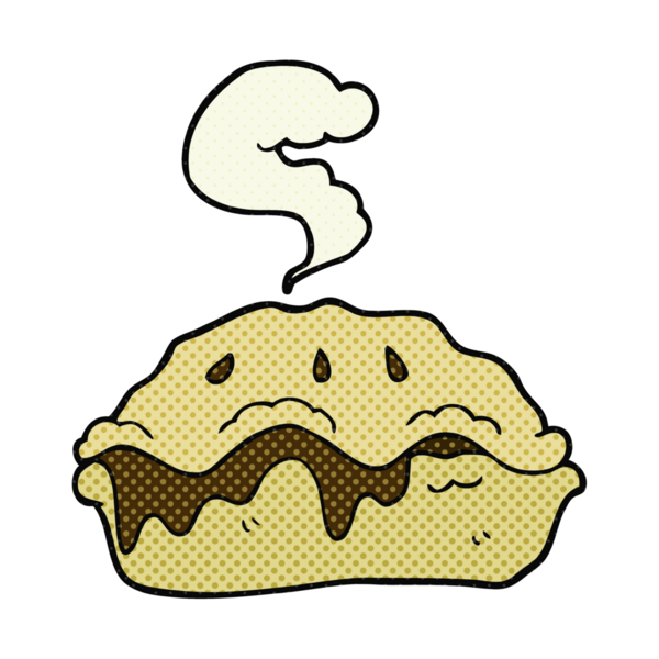 Bir insan tarafından çizilmiş serbest çizim sıcak turta.