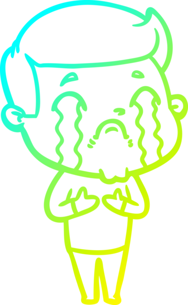 Bir insan tarafından çizilmiş ağlayan bir çizgi film karakteri çizimi.