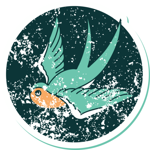 Bir insan tarafından çizilmiş bir kırlangıcın sembolik dövmesi.