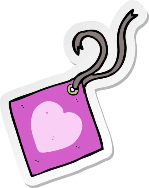 Bir insan tarafından çizilmiş karikatür hediye etiketi.