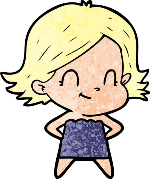 Bir insan tarafından çizilmiş karikatür dostu kız.