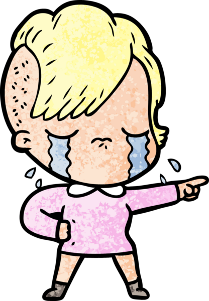 Bir insan tarafından çizilmiş ağlayan bir kız.