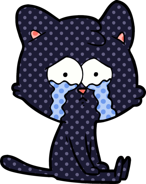 Bir insan tarafından çizilmiş çizgi film kedisi.