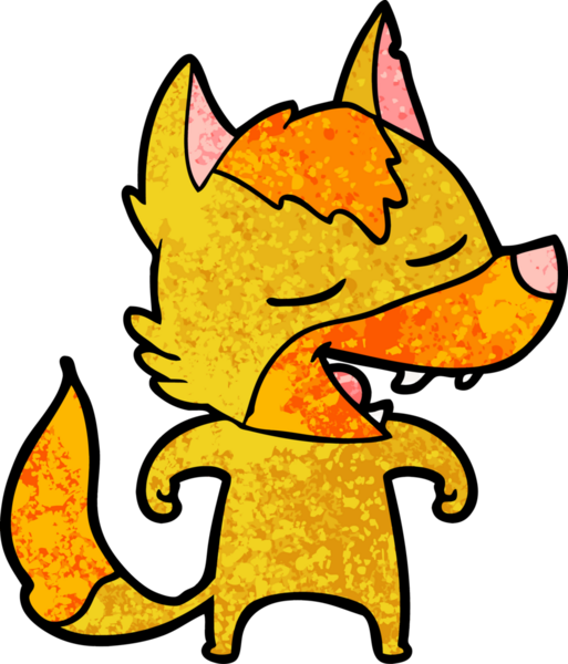 Bir insan tarafından çizilmiş tilki çizgi film karakteri