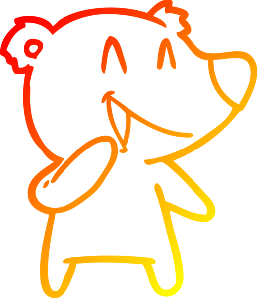 Bir insan tarafından çizilmiş gülen ayı karikatürü.