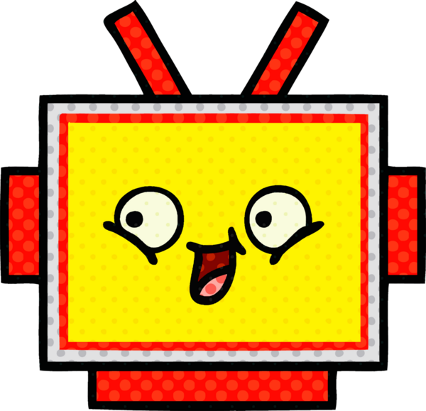 Bir insan tarafından çizilmiş robot kafanın çizgi romanı.