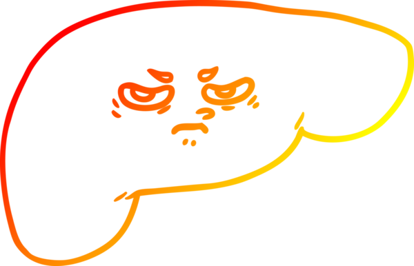 Bir insan tarafından çizilmiş karaciğerin sıcak gradyan çizimi