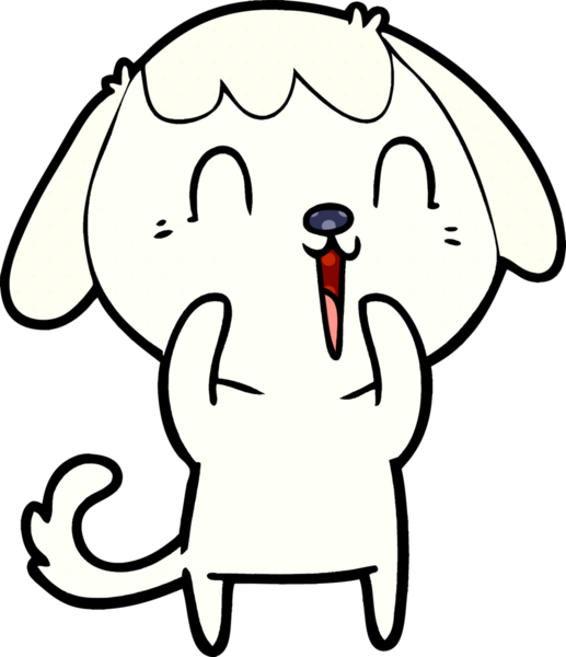 Bir insan tarafından çizilmiş şirin bir çizgi film köpeği.