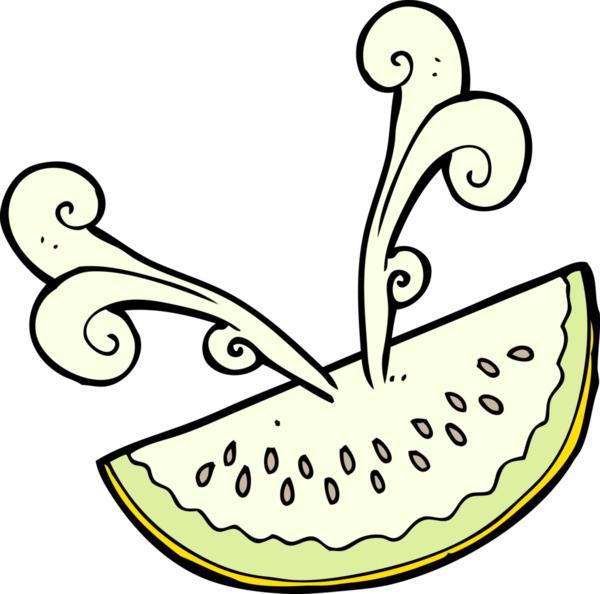 Bir insan tarafından çizilmiş karpuz dilimi.