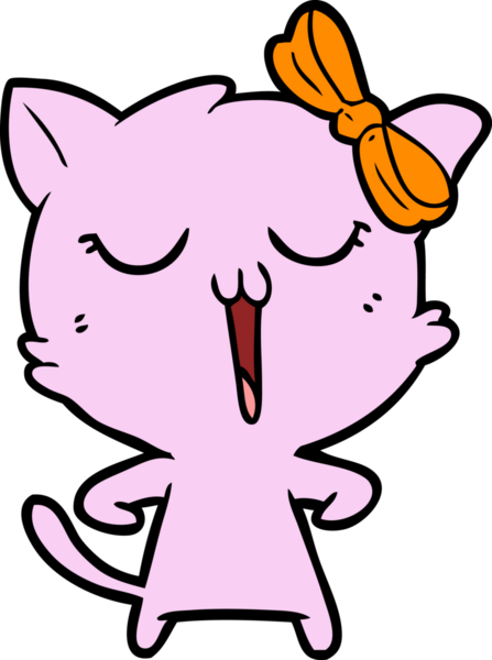 Bir insan tarafından çizilmiş çizgi film kedisi.