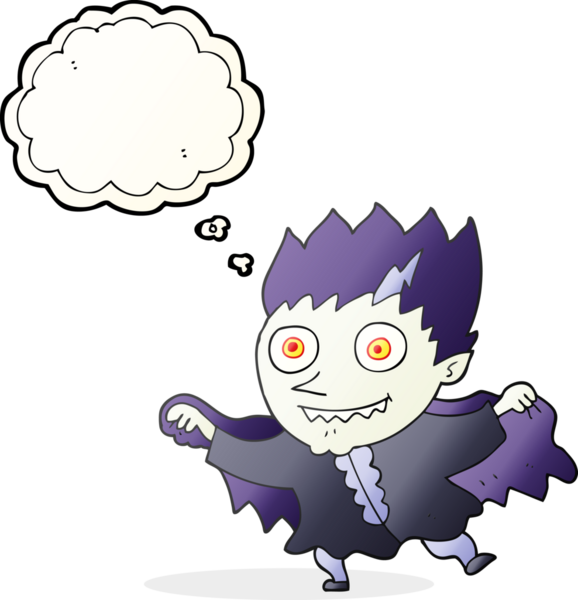 Bir insan tarafından çizilmiş serbest çizim balon karikatür vampiri