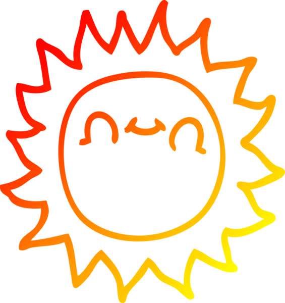 Bir insan tarafından çizilmiş sıcak çizgi çizgi çizgi film mutlu gün ışığı