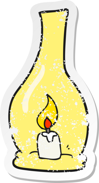 Bir insan tarafından çizilmiş karikatür fenerinin gerilimli yapıştırması.