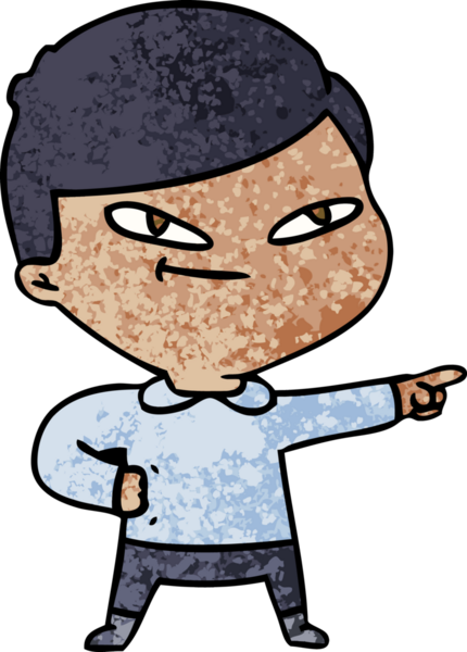 Bir insan tarafından çizilmiş çizgi filmdeki adam.