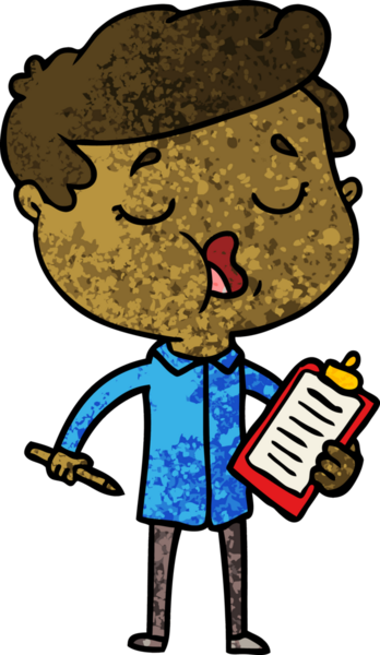 Bir insan tarafından çizilmiş karikatür adam konuşuyor.