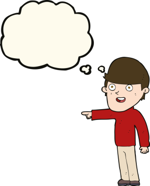 Bir insan tarafından çizilmiş düşünce baloncuğu olan bir adam.