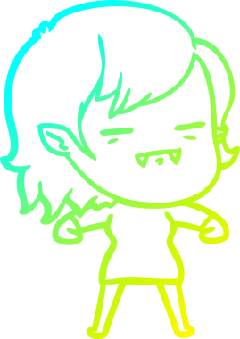 Bir insan tarafından çizilmiş bir ölümsüz vampir kız çizgi filmi.