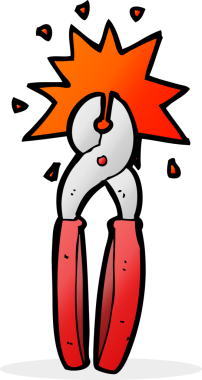 Bir insan tarafından çizilmiş karton pense.