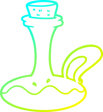 Bir insan tarafından çizilen çizgi film yağının soğuk gradyan çizgisi.