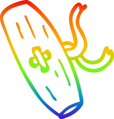 bir çizgi film çiziminin gökkuşağı gradyanı bir insan tarafından çizilmiştir