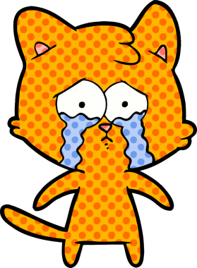 Bir insan tarafından çizilmiş çizgi film kedisi.