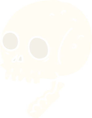 Bir insan tarafından çizilmiş düz renkli karikatür.