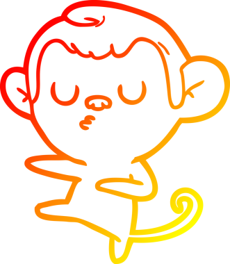 Bir insan tarafından çizilmiş çizgi film maymunu çizimi