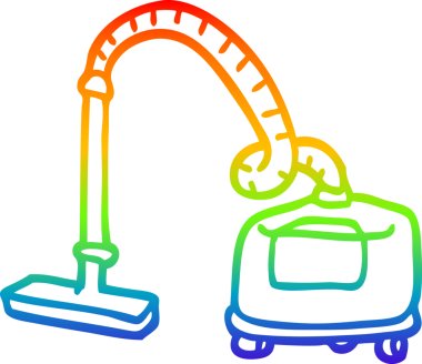 gökkuşağı gradyan çizgi çizimi bir insan tarafından çizilmiş vakum süpürgesi