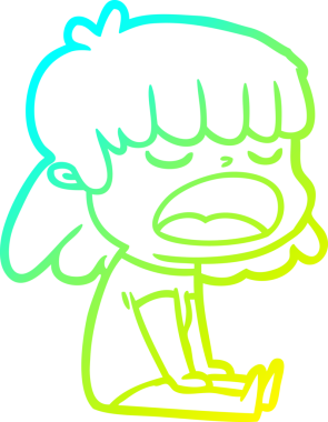 Bir insan tarafından yüksek sesle çizilmiş bir karikatür kadın çizimi.