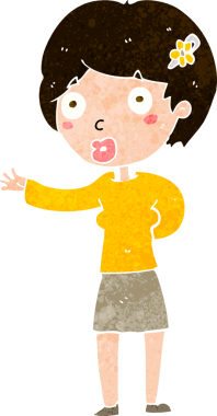 Bir insan tarafından çizilmiş, el sallayan bir kadın.