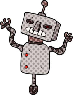 Bir insan tarafından çizilmiş karalama robotu.