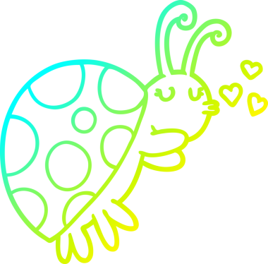 Bir insan tarafından çizilmiş bir uğur böceğinin soğuk çizgi çizimi