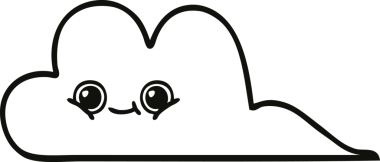 Bir insan tarafından çizilmiş bir kar bulutunun çizgi çizimi