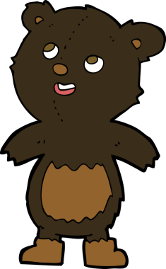 bir insan tarafından çizilmiş kara ayı çizgi filmi