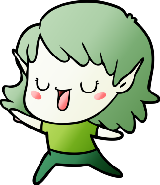 Bir insan tarafından çizilmiş bir elf kızı.